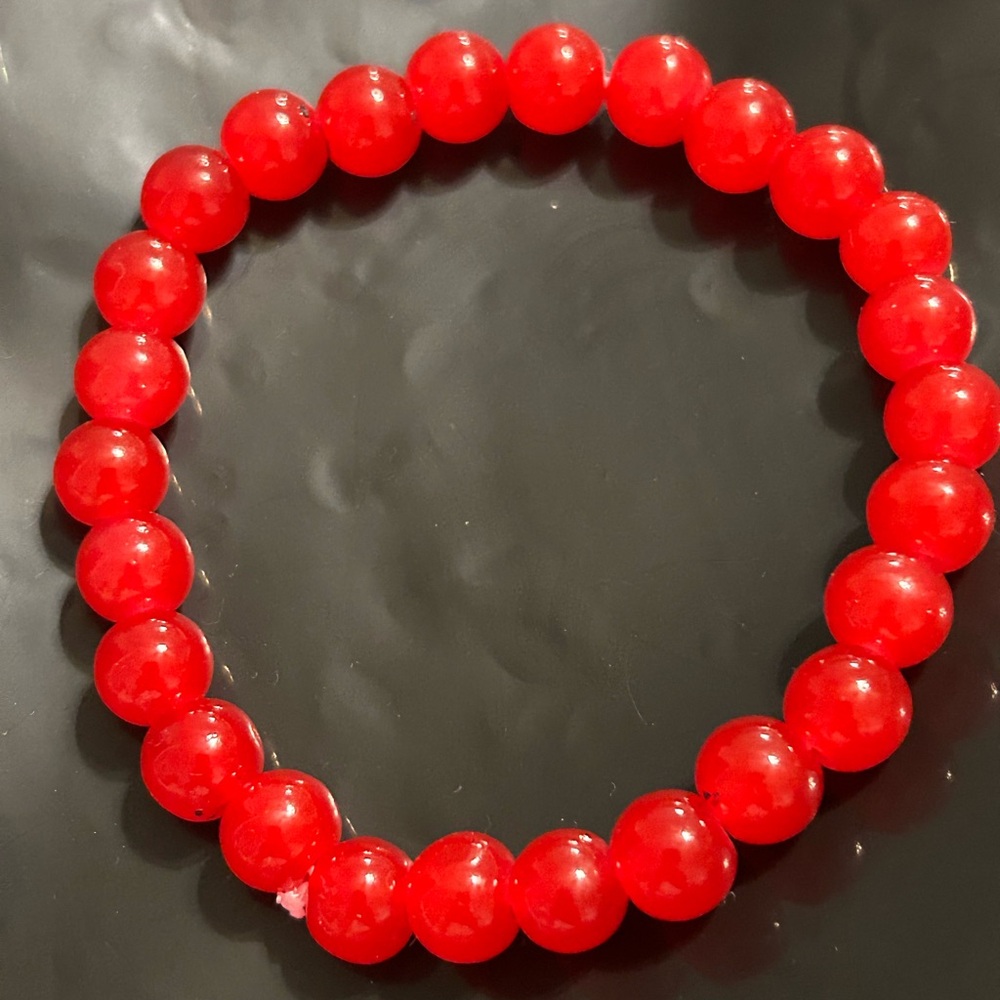 Bracelets Four Red Silvertone - image 6